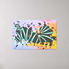Impressão Em Tela Tela Abstrata Turquesa e Pôr do Sol