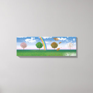 Impressão Em Tela Tela ampla imprime quatro temporadas de arte digit