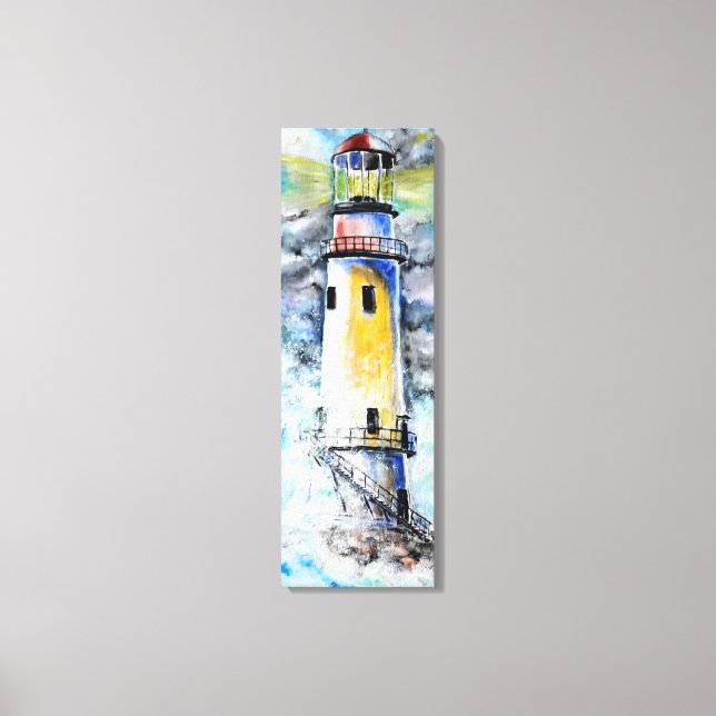 Impressão Em Tela Tela Aquarela - Farol - Pintura  (Frente)