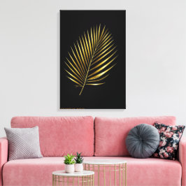 Impressão Em Tela Tela Arte Tropical de Palmeira Dourada Majestosa