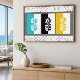 Impressão Em Tela Tela Colorida do Ananás Moderno