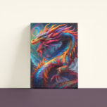 Impressão Em Tela Tela Colorida do Dragão<br><div class="desc">O Impressão de dragão colorido é totalmente personalizável e único para pendurar em casa e nas paredes do escritório. Projetado por Norman Reutter.</div>