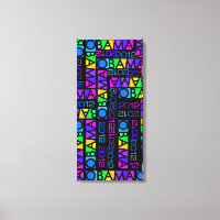 Tela colorida OBAMA 2012, 14 x 30 polegadas