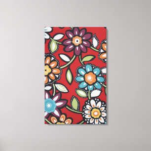 Impressão Em Tela tela com flores pintadas à mão