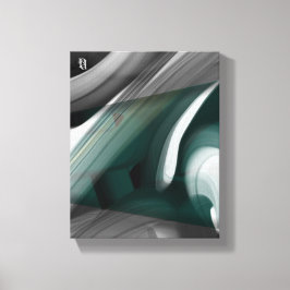 Impressão Em Tela Tela de Arte Abstrata 8x10" Tendência Preto Branco