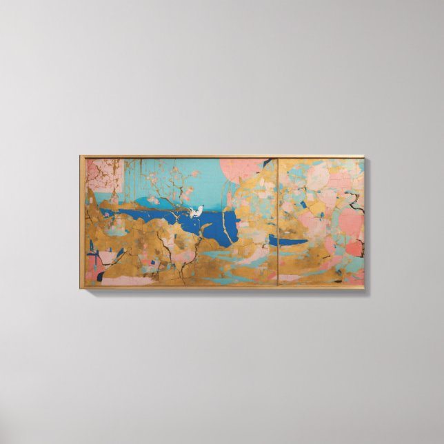 Impressão Em Tela Tela de Arte Molhada Colorida Moderna (Frente)