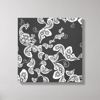 Impressão Em Tela Tela de artes de deco de pavão preto