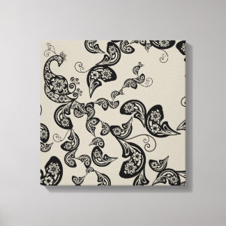 Impressão Em Tela Tela de artes de deco de pavão preto