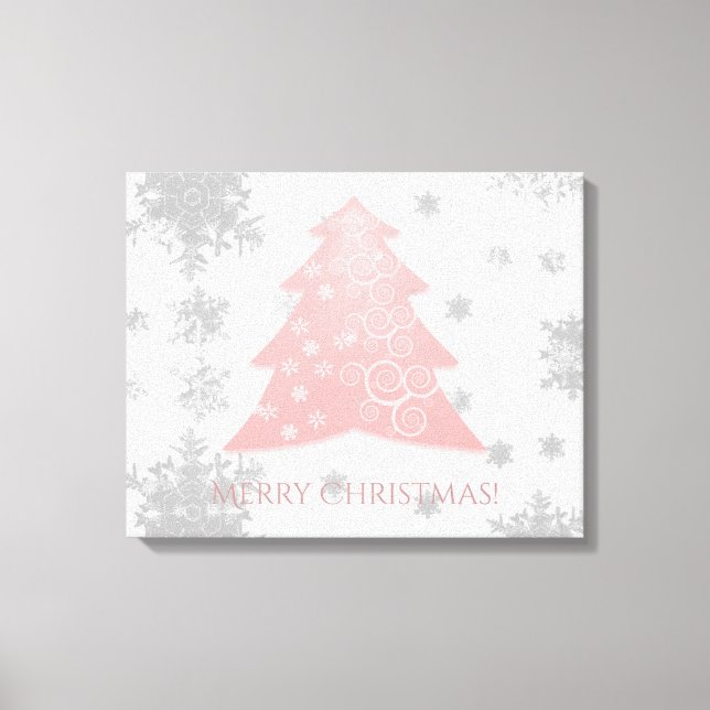 Impressão Em Tela Tela de Árvore de Natal Festiva Rosa (Frente)