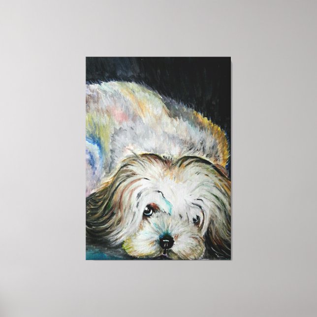 Impressão Em Tela Tela de Caneta Pet Dog Expectativa - Pintura (Frente)