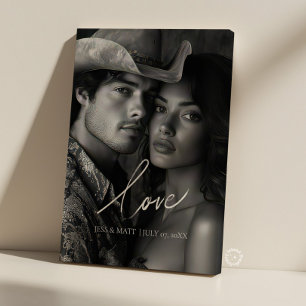 Impressão Em Tela Tela de casamento com caligrafia elegante de amor