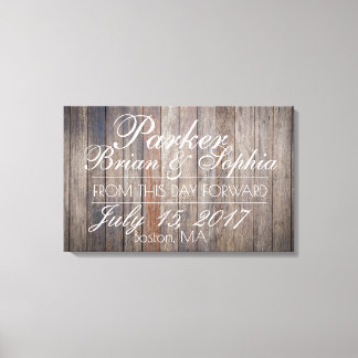 Impressão Em Tela Tela de Casamento de Madeira Envelhecida