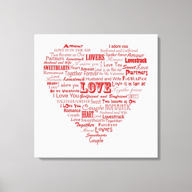 Impressão Em Tela Tela de colagem de palavras de amor (Frente)