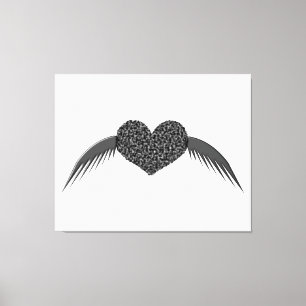Impressão Em Tela Tela de Coração com Amor Alado Gótico