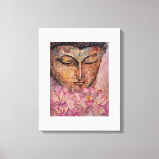 Impressão Em Tela Tela de Cores de Água do Lotus Rosa Buda 16x20