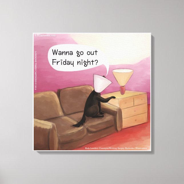 Impressão Em Tela Tela de desenho animada engraçada do Namorando Cão (Frente)