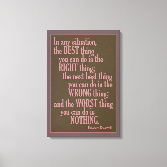 Impressão Em Tela Tela de desenho de citação "Faça alguma coisa" mot (Frente)