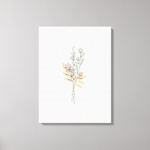 Impressão Em Tela Tela de flores de arte mínima bege Impressão