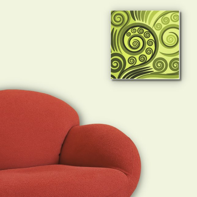 Impressão Em Tela Tela de Folha de Folha Verde Amarelo Moderno (Modern Yellow-Green Fern Leaf Curl Canvas Print, Living Room and Home)