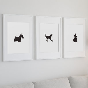 Impressão Em Tela Tela de impressão Terrier Silhouette desenhada à m