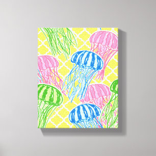 Impressão Em Tela Tela de padrão de água-viva tropical