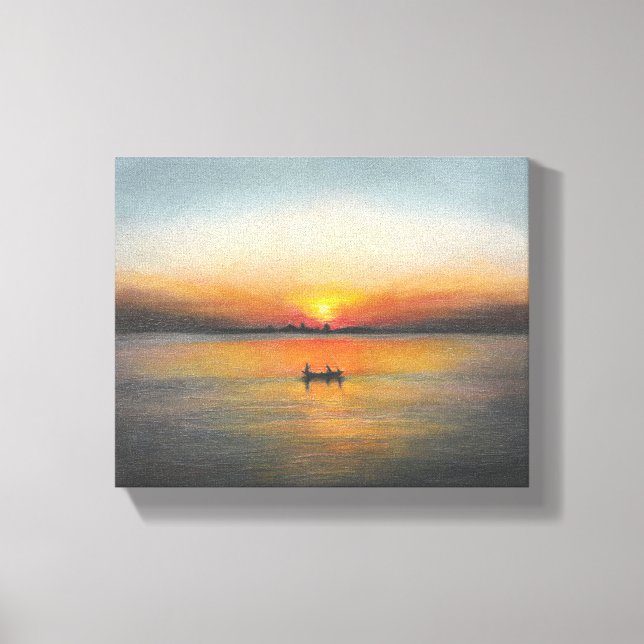 Impressão Em Tela Tela de pintura acrílica e sunset (Frente)