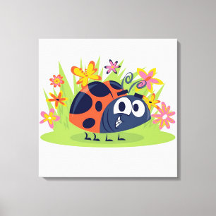 Impressão Em Tela Tela de pintura de dama e flores