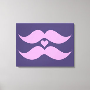 Impressão Em Tela Tela de tela personalizada de bigode rosa