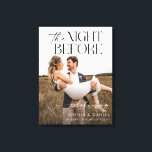 Impressão Em Tela Tela Emoldurada para Jantar de Ensaios<br><div class="desc">Dê as boas-vindas aos seus convidados para o jantar de ensaios com este lindo sinal de boas-vindas de casamento que apresenta uma foto de sua escolha! Personalize facilmente com seus nomes. Tela Emoldurada.</div>