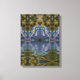 Impressão Em Tela Tela Enrolada de Meditação de Yoga Chakra Fractal