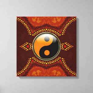Impressão Em Tela Tela Enrolada Nova Era Tribal Terra Yin Yang