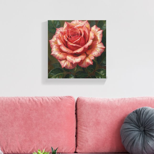 Impressão Em Tela Tela Envelopada Premium SPNP_Rosa (Insitu(Sala de estar))