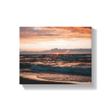 Tela esticada com imagem de ondas da praia