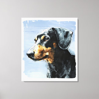 Impressão Em Tela Tela Estreita Impressão de um Dachshund