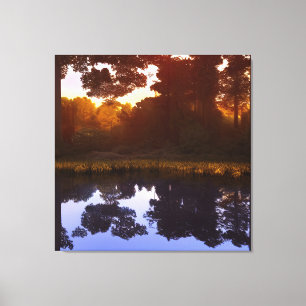 Impressão Em Tela Tela impressa colorida do lago em Ouro