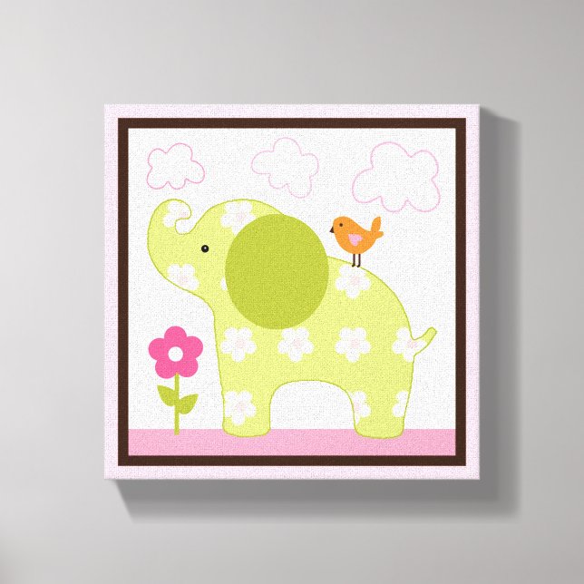 Impressão Em Tela Tela Impressa Da Rapariga Elefante Jungle (Frente)