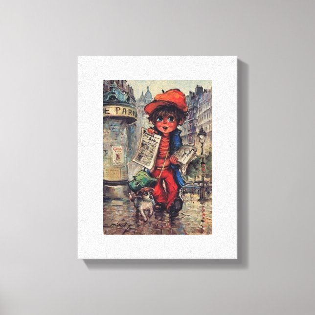 Impressão Em Tela Tela Poulbot ao jornal (Frente)