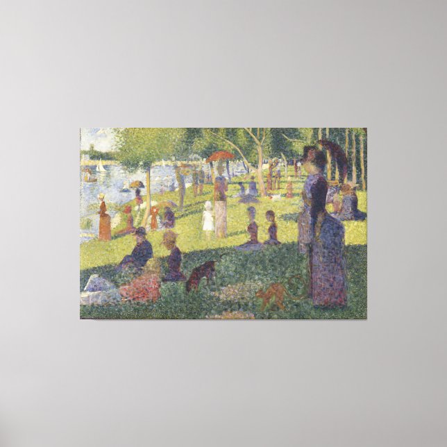 Impressão Em Tela Tela Uma Tarde de Domingo na Ilha La Grande Jatte (Frente)