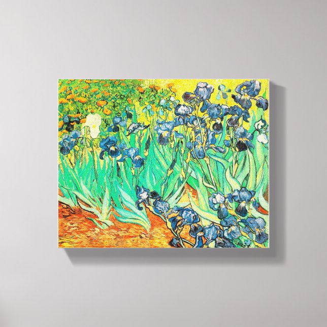 Impressão Em Tela Tela Vincent van Gogh Íris 1889 Flores Azuis (Frente)