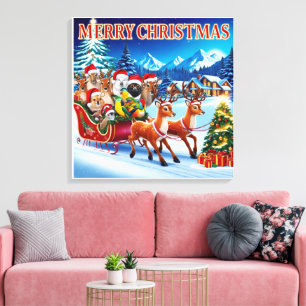 Impressão Em Tela Telas de Natal Festivas Imprimir 24" x 24".