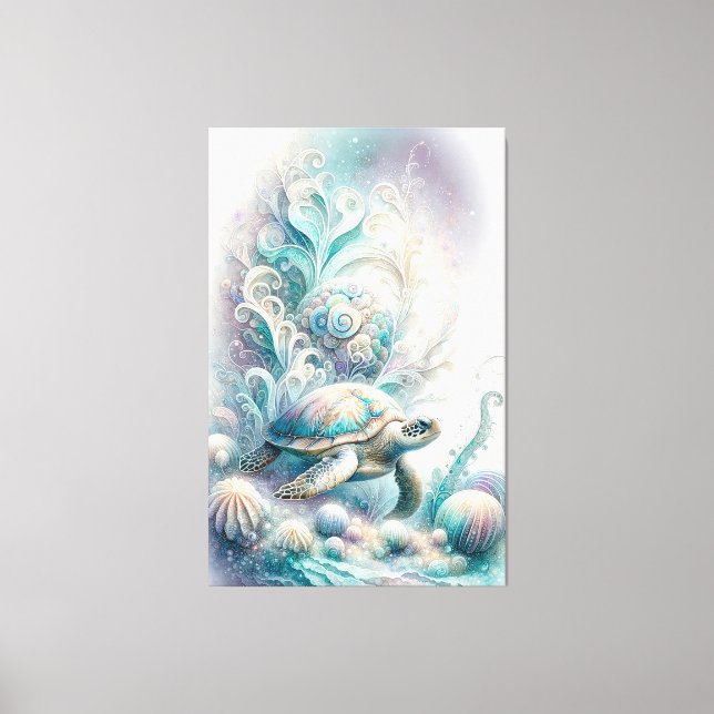 Impressão Em Tela Telas de Tartaruga Verde Imprime (Frente)