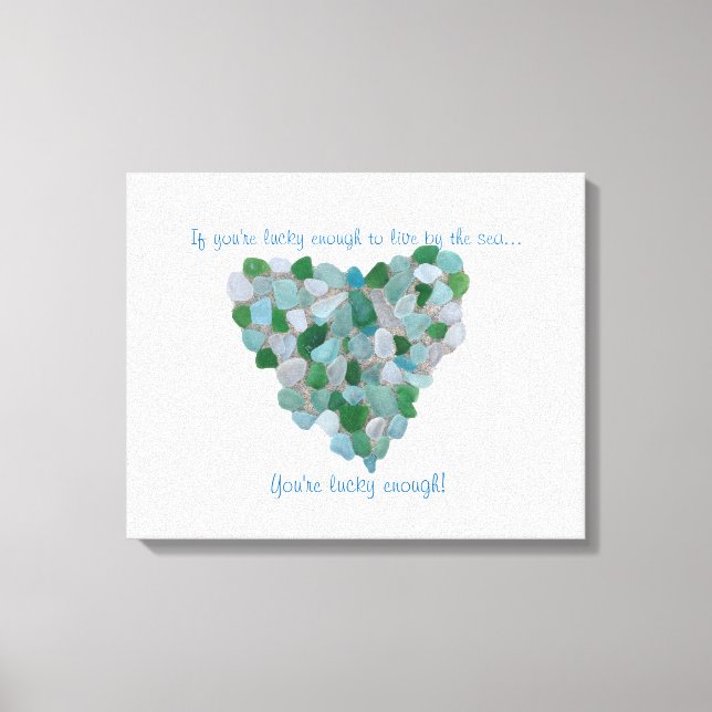 Impressão Em Tela Telas de tela de Seaglass "sortudas de viver perto (Frente)