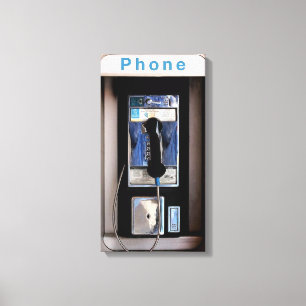 Impressão Em Tela Telefone Público de Nova York, Cabine Telefônica R