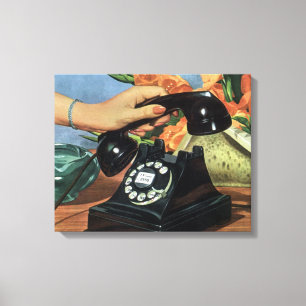 Impressão Em Tela Telefone retrô com discagem rotativa, Negócios Vin