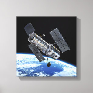 Impressão Em Tela Telescópio Espacial Hubble em Órbita Terrestre Fot