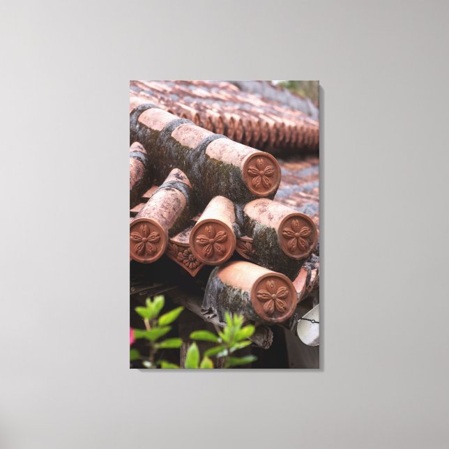 Impressão Em Tela Telhado De Okinawan House (Frente)