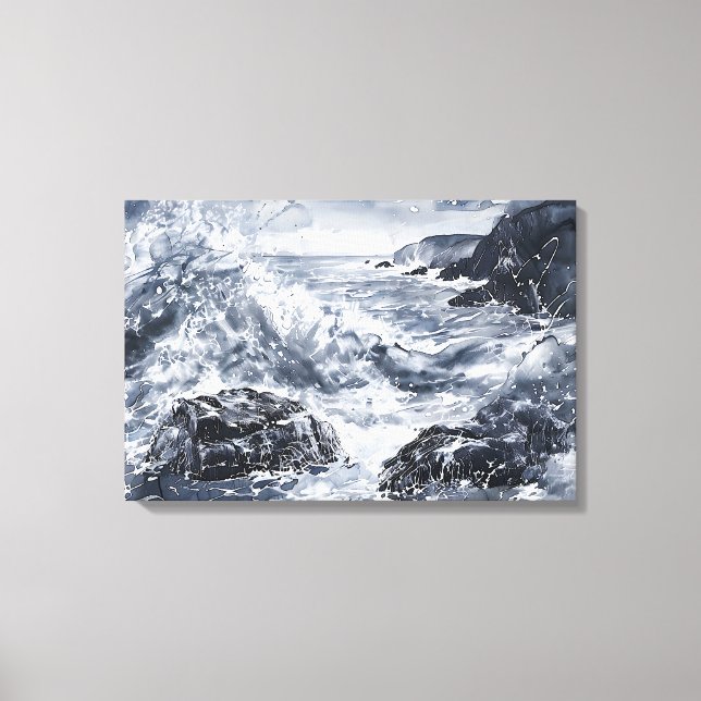 Impressão Em Tela Tempest na costa galesa (Frente)