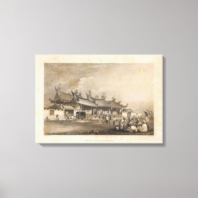 Impressão Em Tela Templo Chinês, Singapura (Frente)