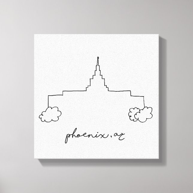 Impressão Em Tela templo de phoenix arizona esboço simples moderno (Frente)
