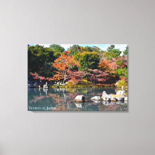 Impressão Em Tela Templo do Lago do Jardim de Outono Japão Arashiyam